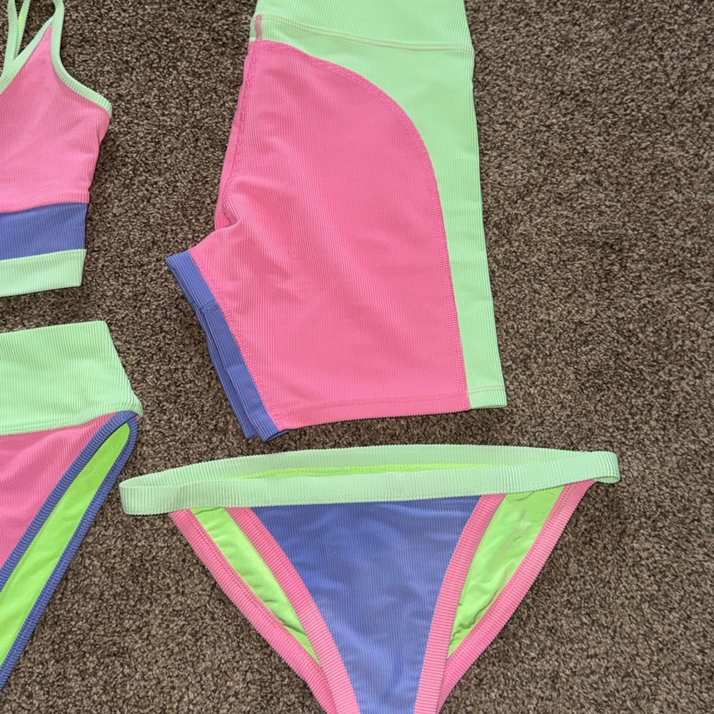 Beach Riot Neon Bikini and Shorts Set - Picture 4 of 11